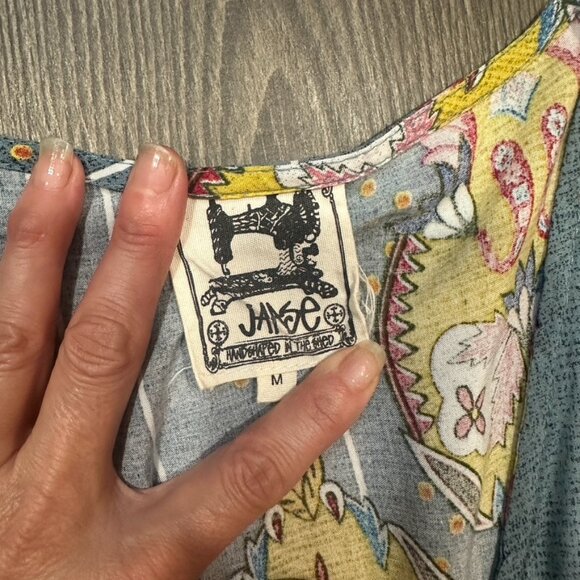 Anthropologie Jaase Jumpsuit Womens Medium Boho Paisley Festival Travel Vacation - Picture 5 of 7